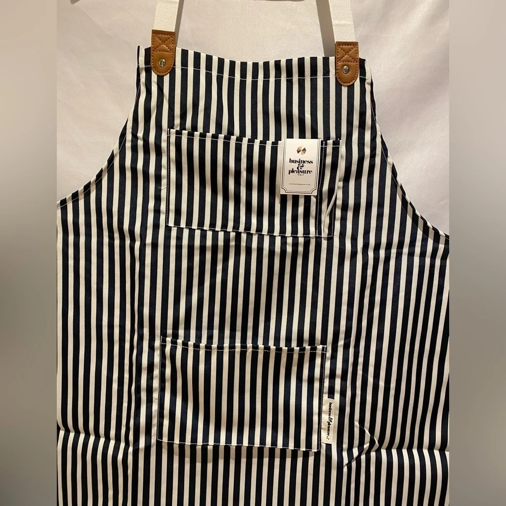 Business & Pleasure Co. Navy and White Stripe Apron, NWT